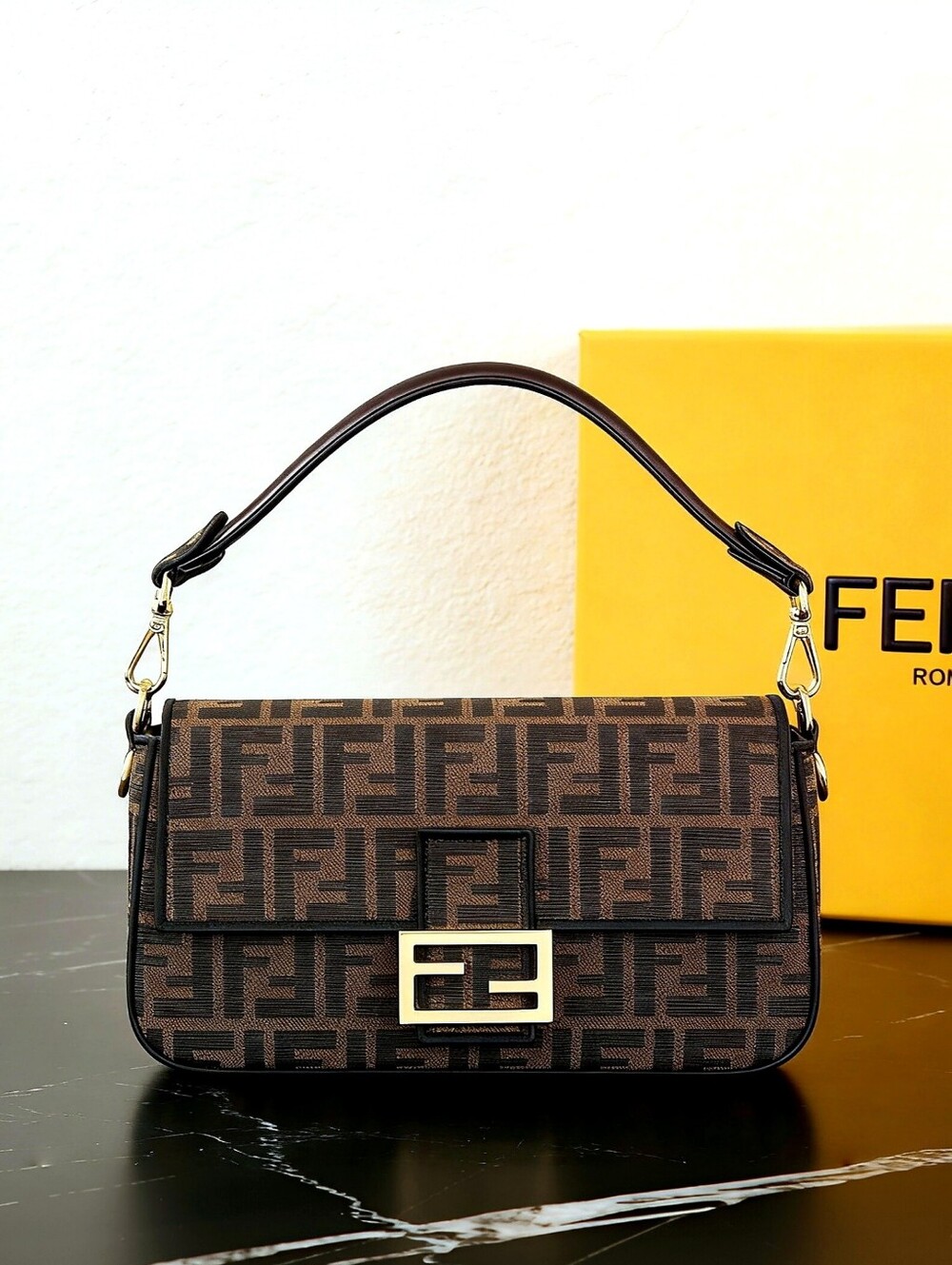 Fendi Baguette Medium FF Jacquard Bag